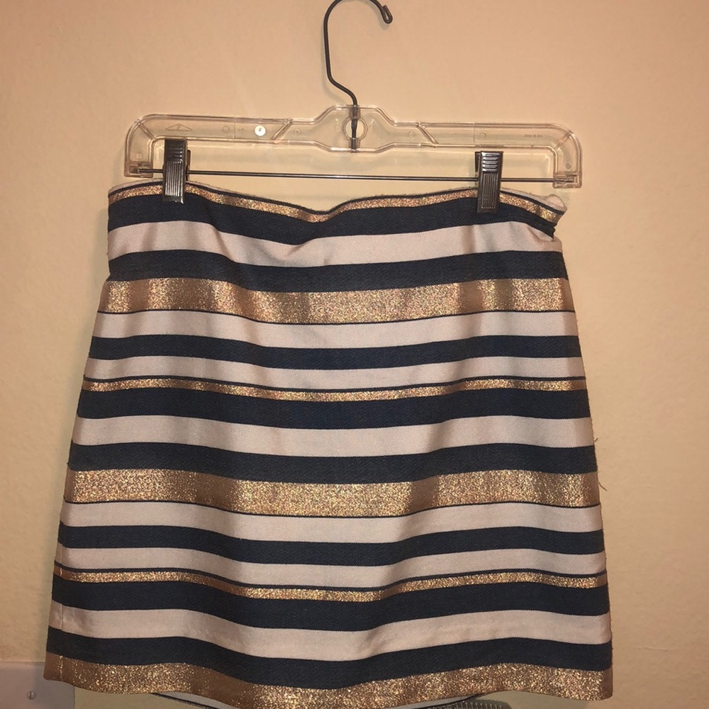 J. Crew Metallic Striped Skirt